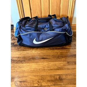 Nike Duffel Bag Navy Blue White Travel Gym Sports Large Carry On